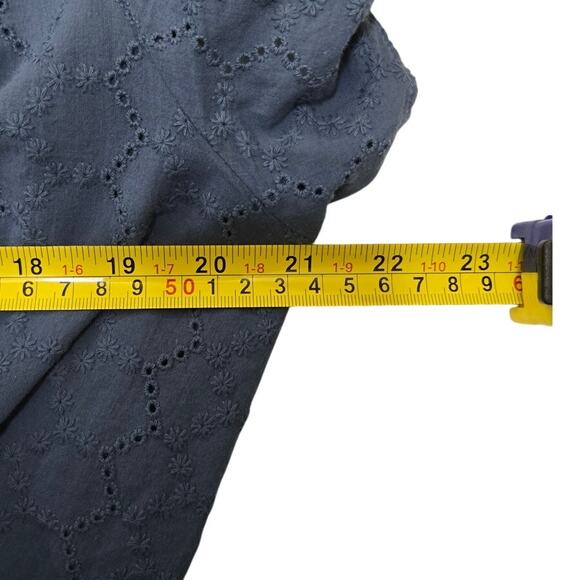 Michael Kors Blue Eyelet Dress - Size Large - Picture 9 of 11